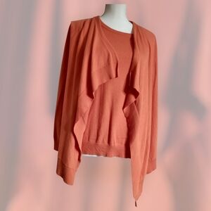 Jones Wear Orange Cardigan And Tank One Piece Top